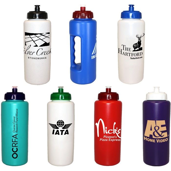 DA67132 32 oz. Grip Bottle with Push 'n Pull Cap and Custom Imprint